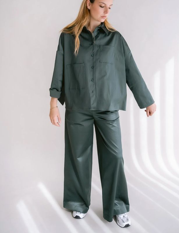 Sam pants satin sage green
