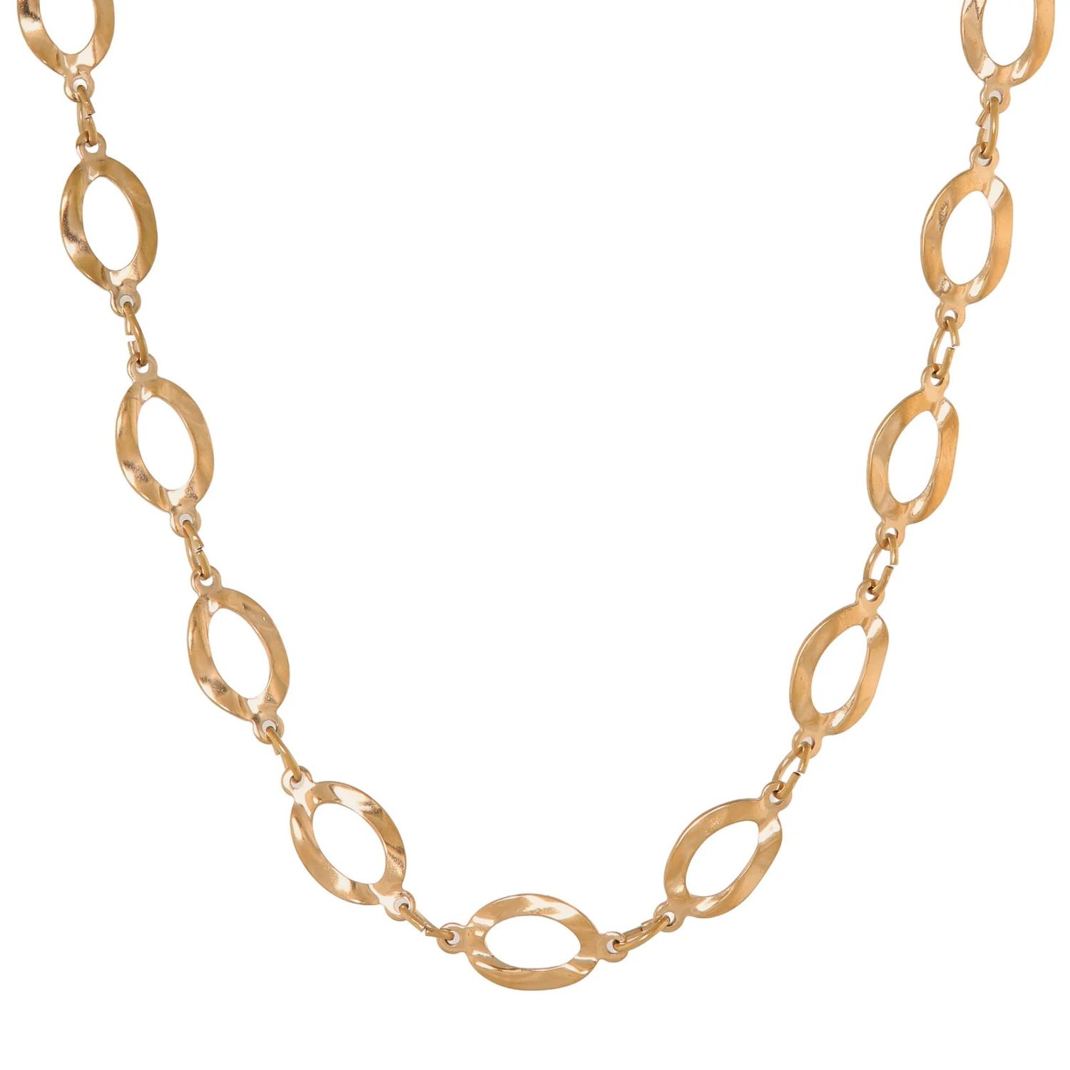 Oval frame necklace gold