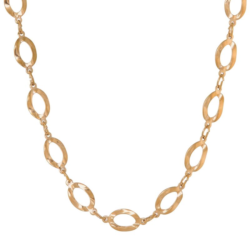Oval frame necklace gold