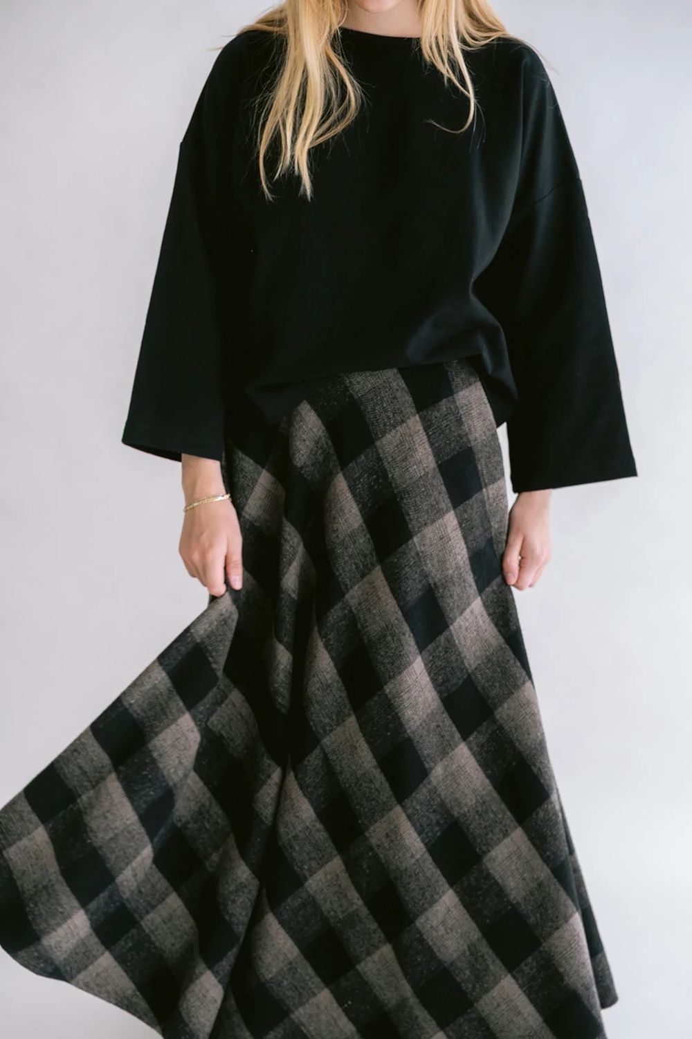 June Skirt Big Check, maat: XS