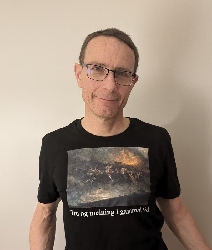 Tru og meining økologisk t-skjorte, mørk