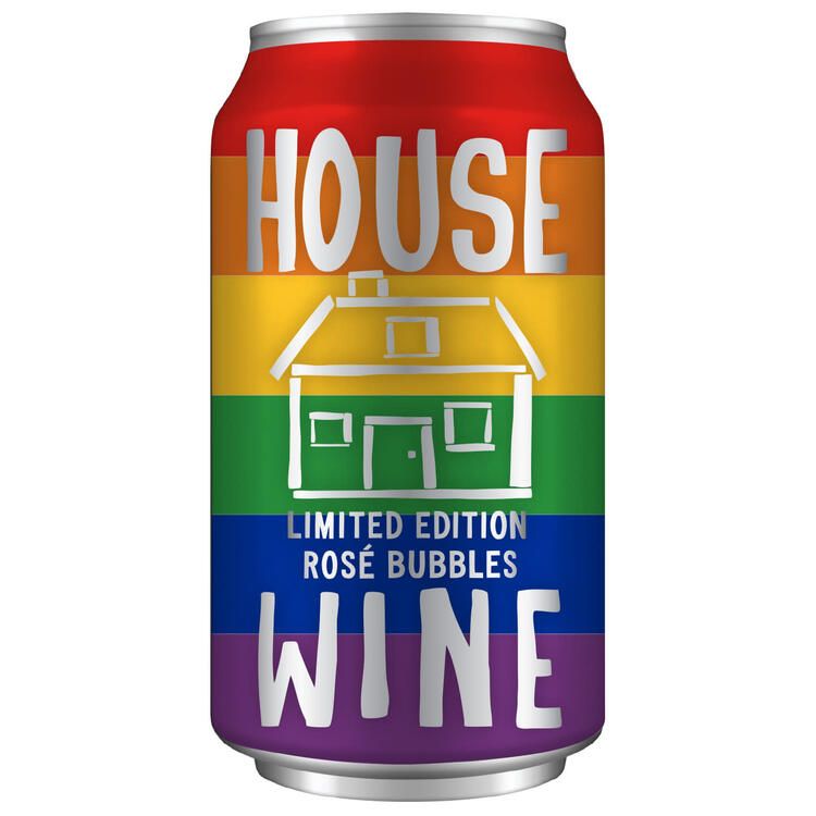 House Wine Rose Bubb Can 24P Rainb