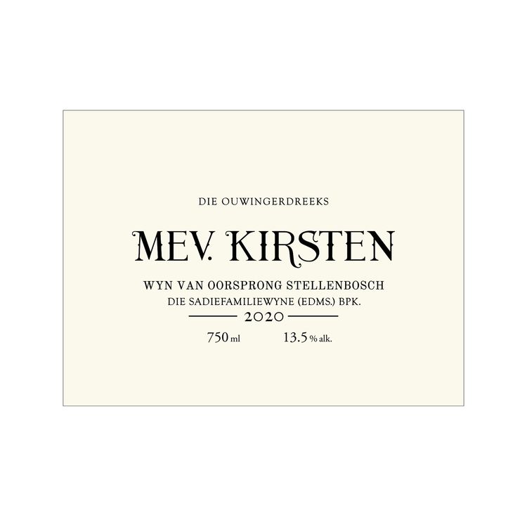 Sadie Chenin Blanc Mev Kirsten 23