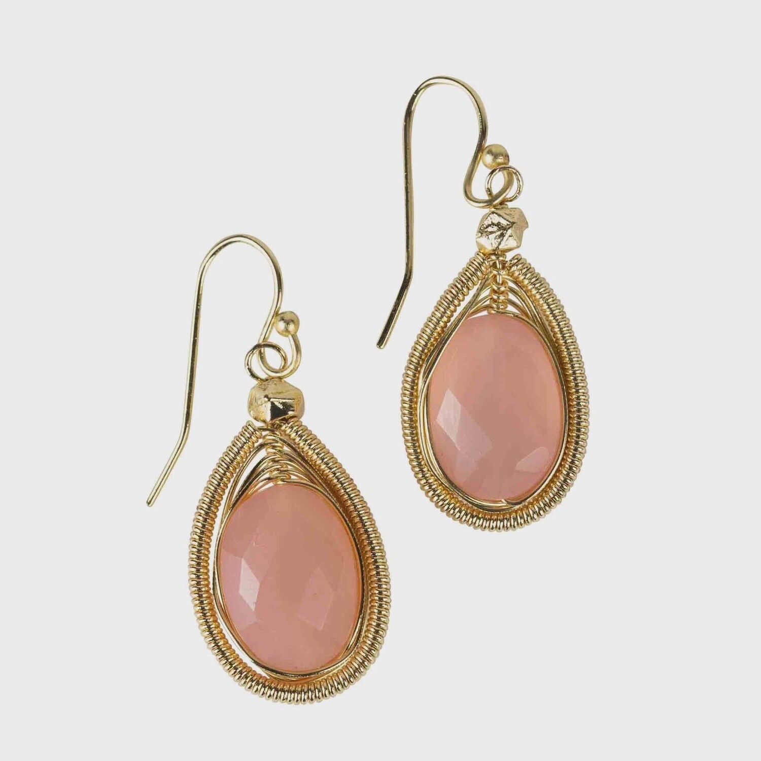 Rose Onyx Drop Earrings