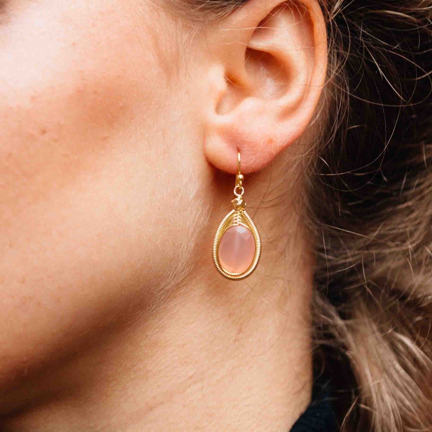 Rose Onyx Drop Earrings