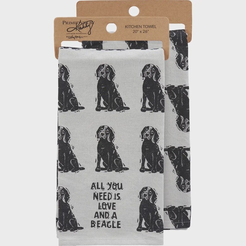 Love and A Beagle Kitchen Towel