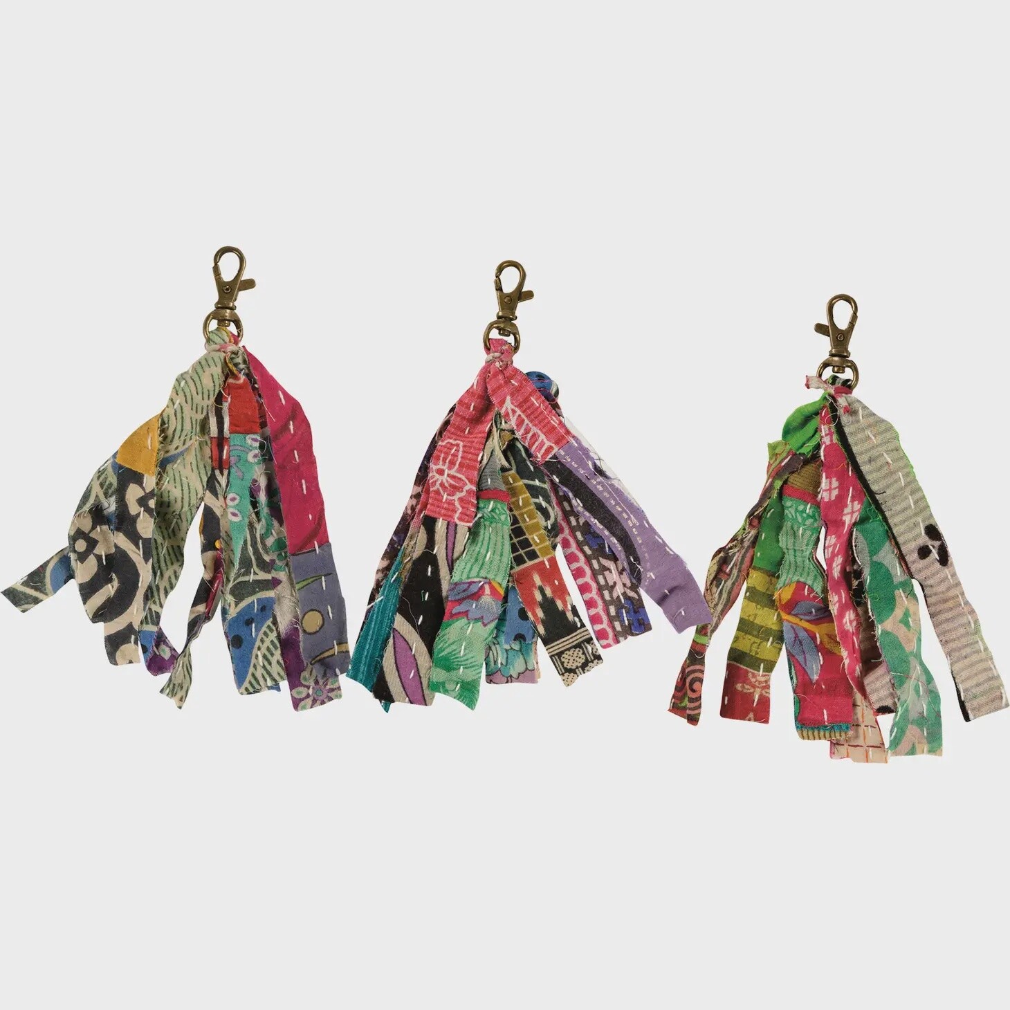 Kantha Strips Keychain