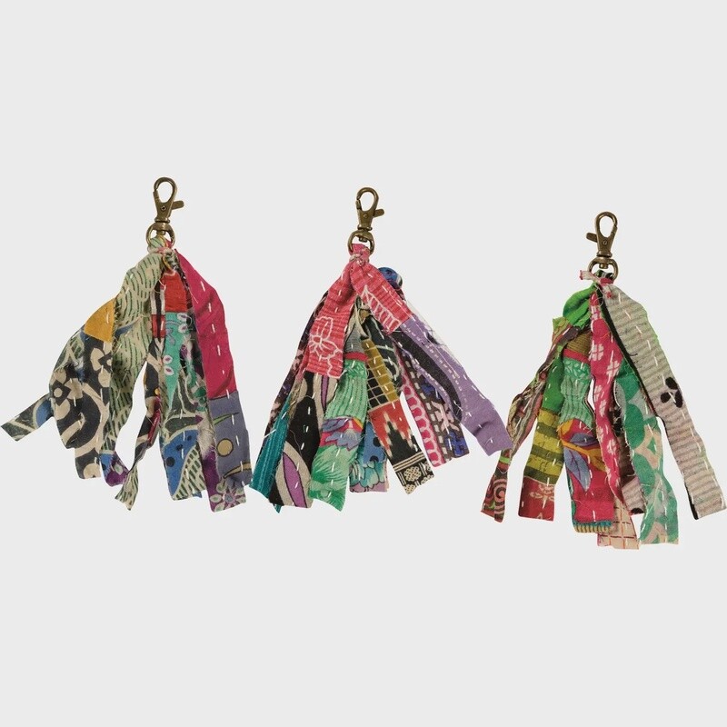 Kantha Strips Keychain
