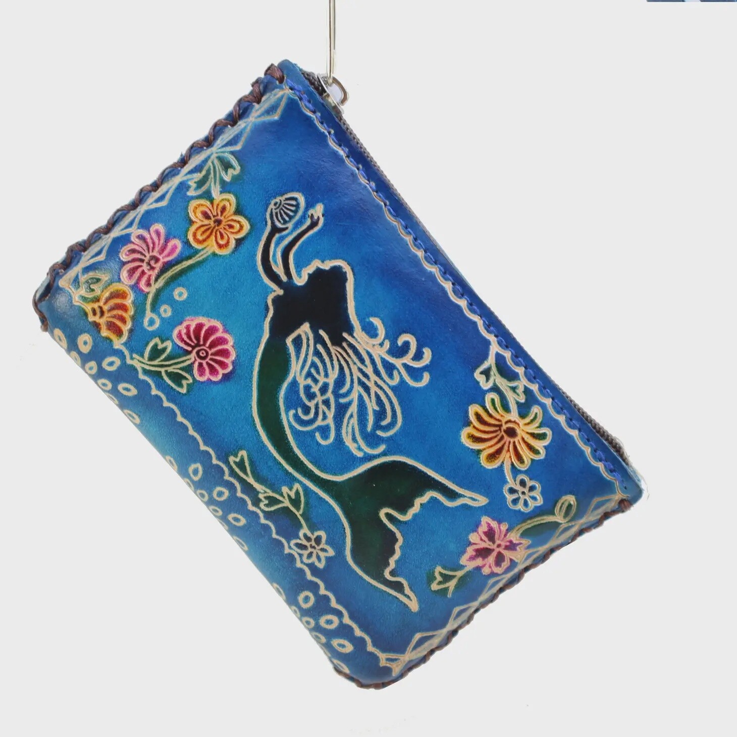 Leather Blue Mermaid Coin Purse Wallet