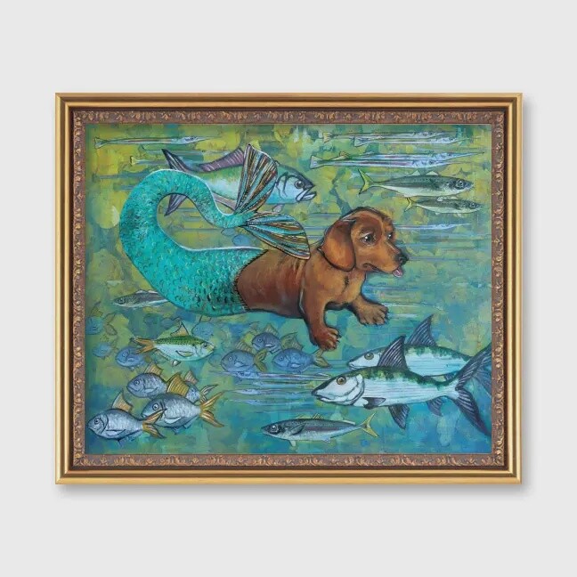 Mermaid Dachshund 8X10 Art Print