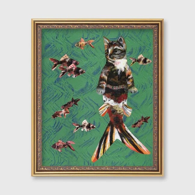 Orange Kitty Mermaid 8x10&quot; Art Print