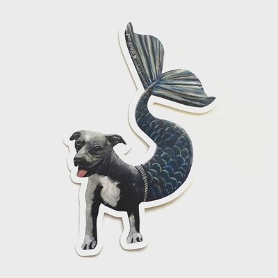 Pit Bull Mermaid Sticker