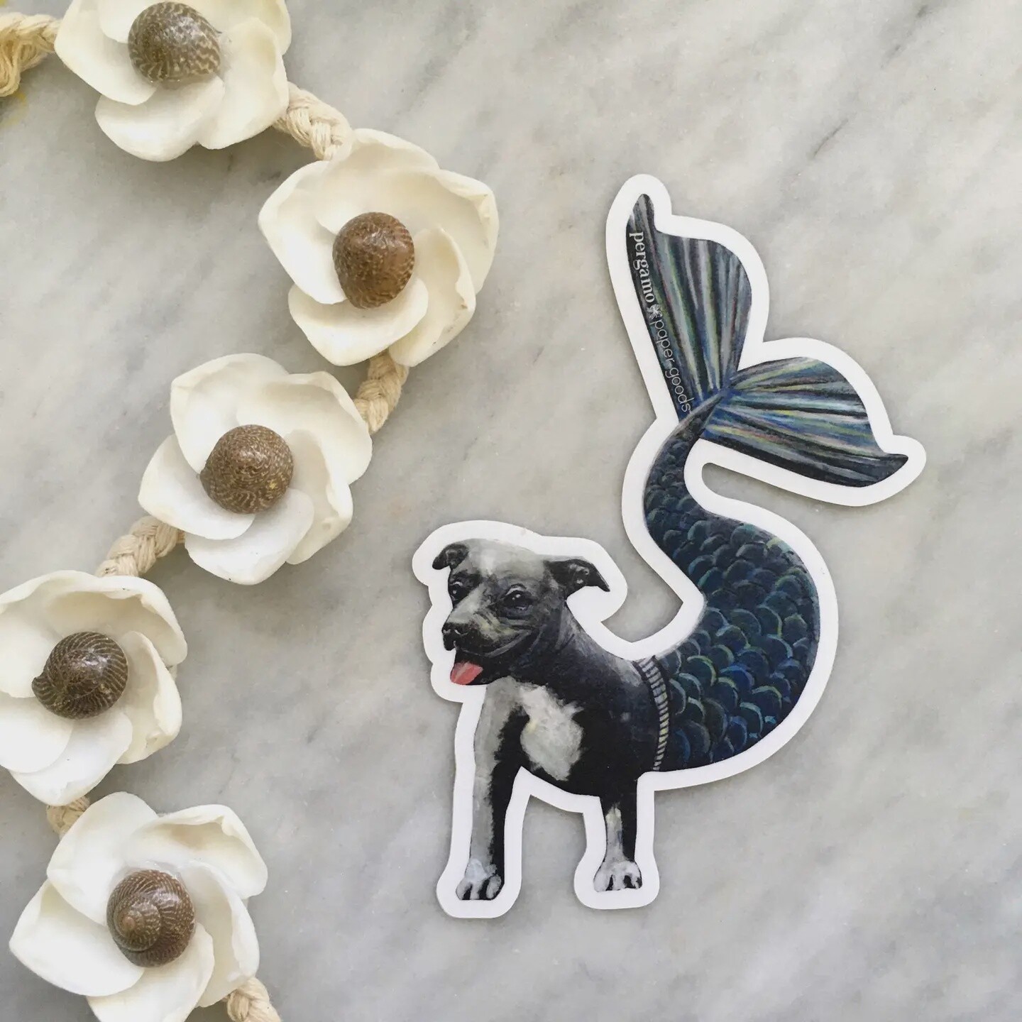 Pit Bull Mermaid Sticker