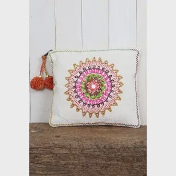 Clutch Bag with Pom Pom Tassel