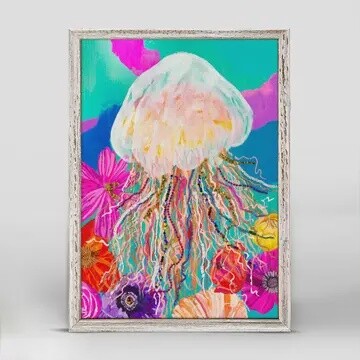 Vibrant Jellyfish Mini Framed Canvas