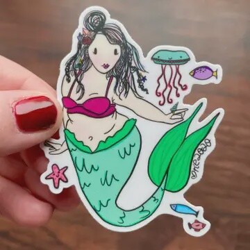 Pisces Zodiac Body Positive Mermaid Sticker