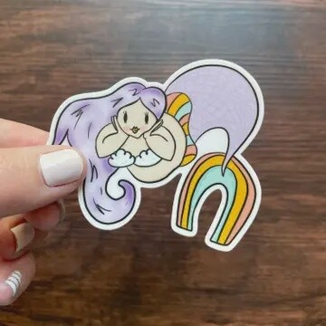 Body Positive Rainbow Mermaid Sticker