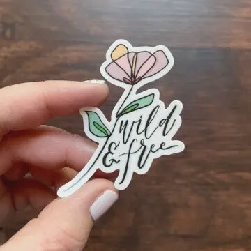 Wild and Free Floral Cute Sticker