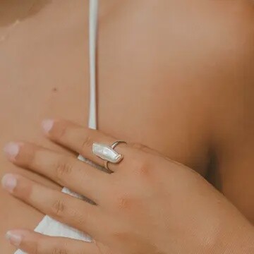 Biwa Pearl Ring (Handmade)