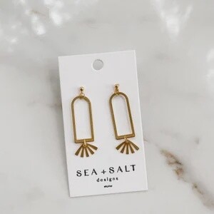 Brass Arch Fan Dangle Earrings