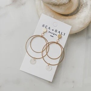Gold Shell Circle Dangles
