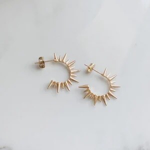 Sun Spike 18k Gold Plated Hoops