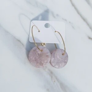 Champagne &amp; Gold Marble Lightweight Hoops