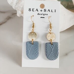 Dusty Blue Gold Dangles