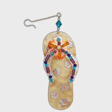 Floral Flip Flop Ornament
