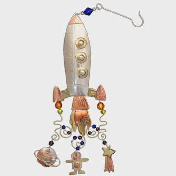 Orbiting Rocket Ornament