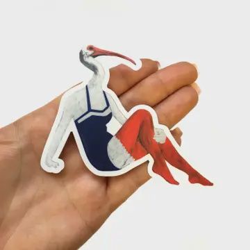 Ibis Lady Illustrated Bird Sticker