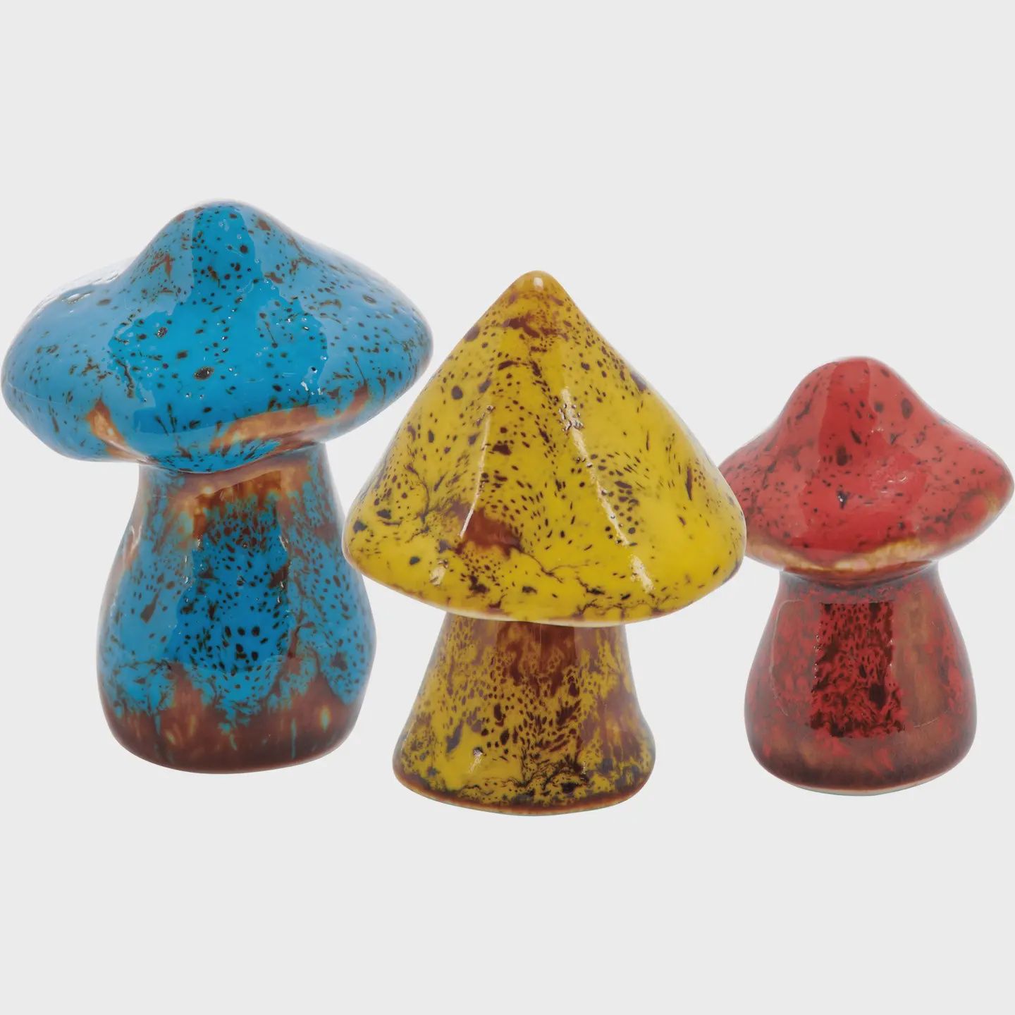 Glazed Wild Mushrooms Figurine Set