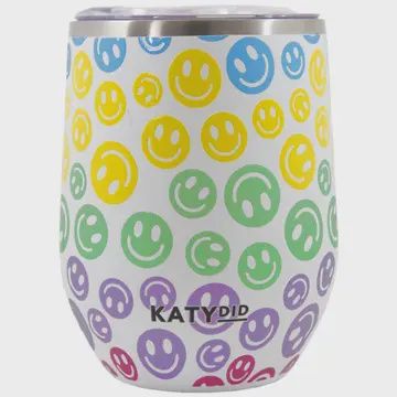 Stainless Steel Wine Tumbler, Color: Pastel Happy Face