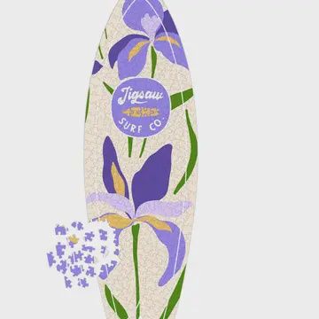 Surfboard Jigsaw Puzzle, Print Name: Bearded Iris