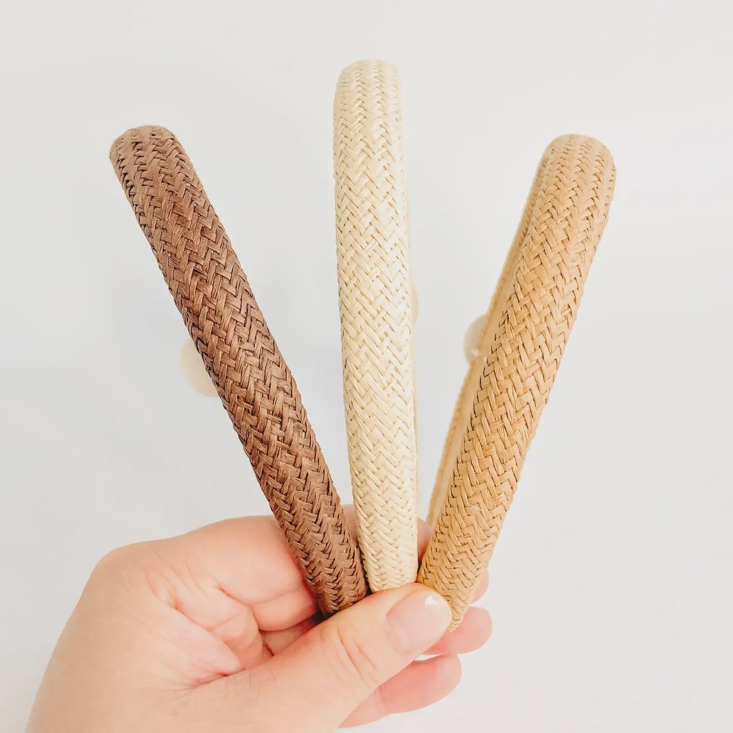 Skinny Natural Rattan Straw Headband