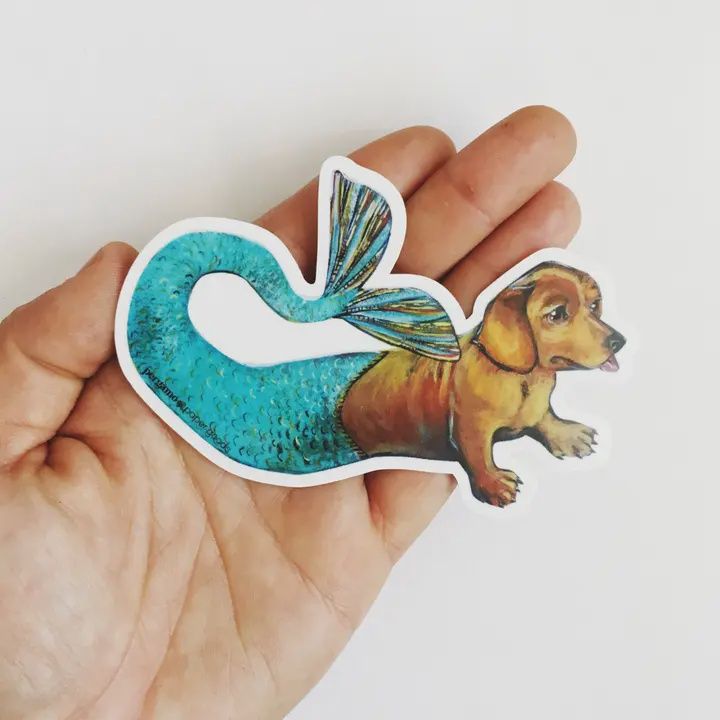 Mermaid Dachshund Sticker