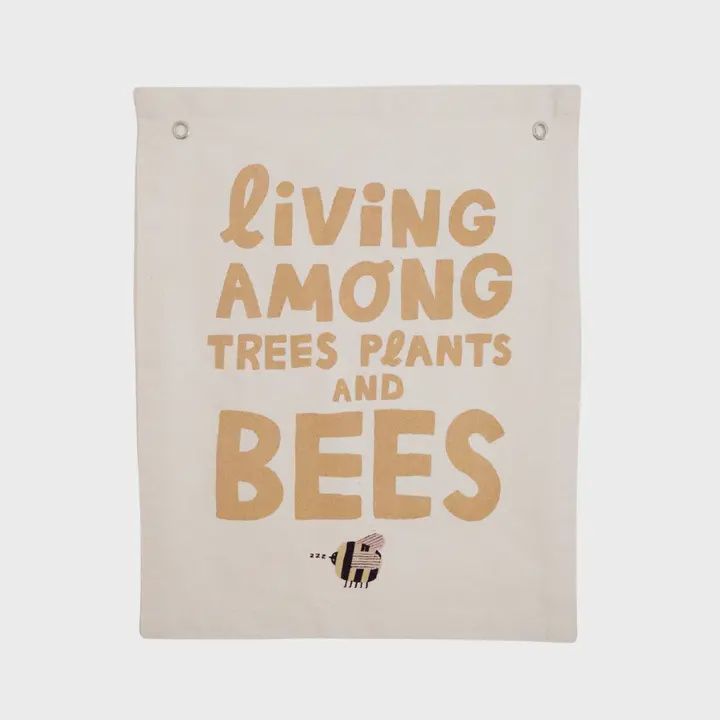 Living Among Trees, Plants and Bees Canvas Banner