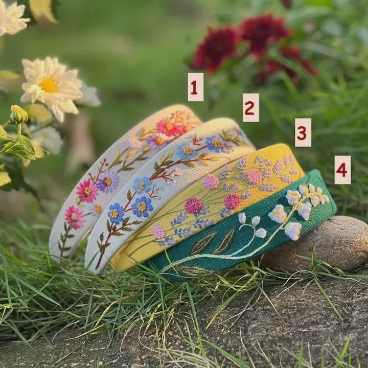 Floral Embroidered Headband