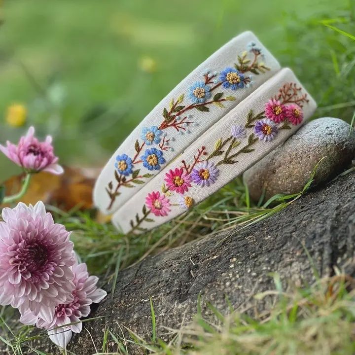 Floral Embroidered Headband