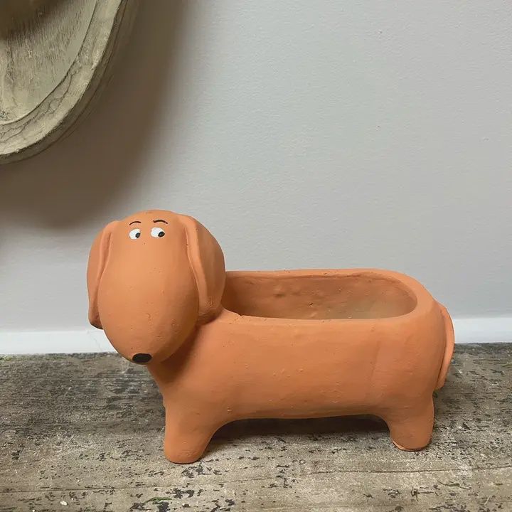 Cement Dog Planter