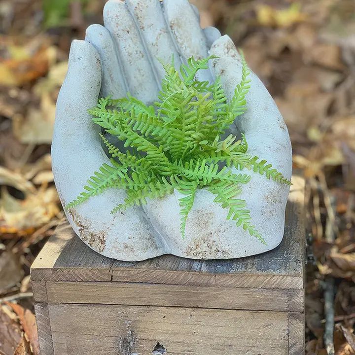 Cement Hands Planter