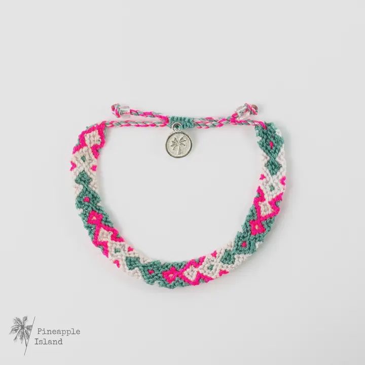 Leme Surf Bracelet, Color: Aqua&amp;Pink