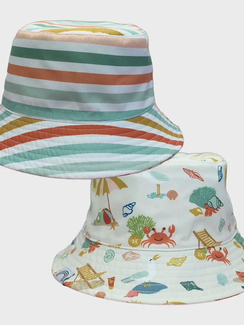 Beach Day Kids Bucket Hat Reversible Style