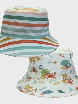 Beach Day Kids Bucket Hat Reversible Style