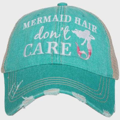 Mermaid Hair Don&#39;t Care Wholesale Trucker Hats, Color: Teal