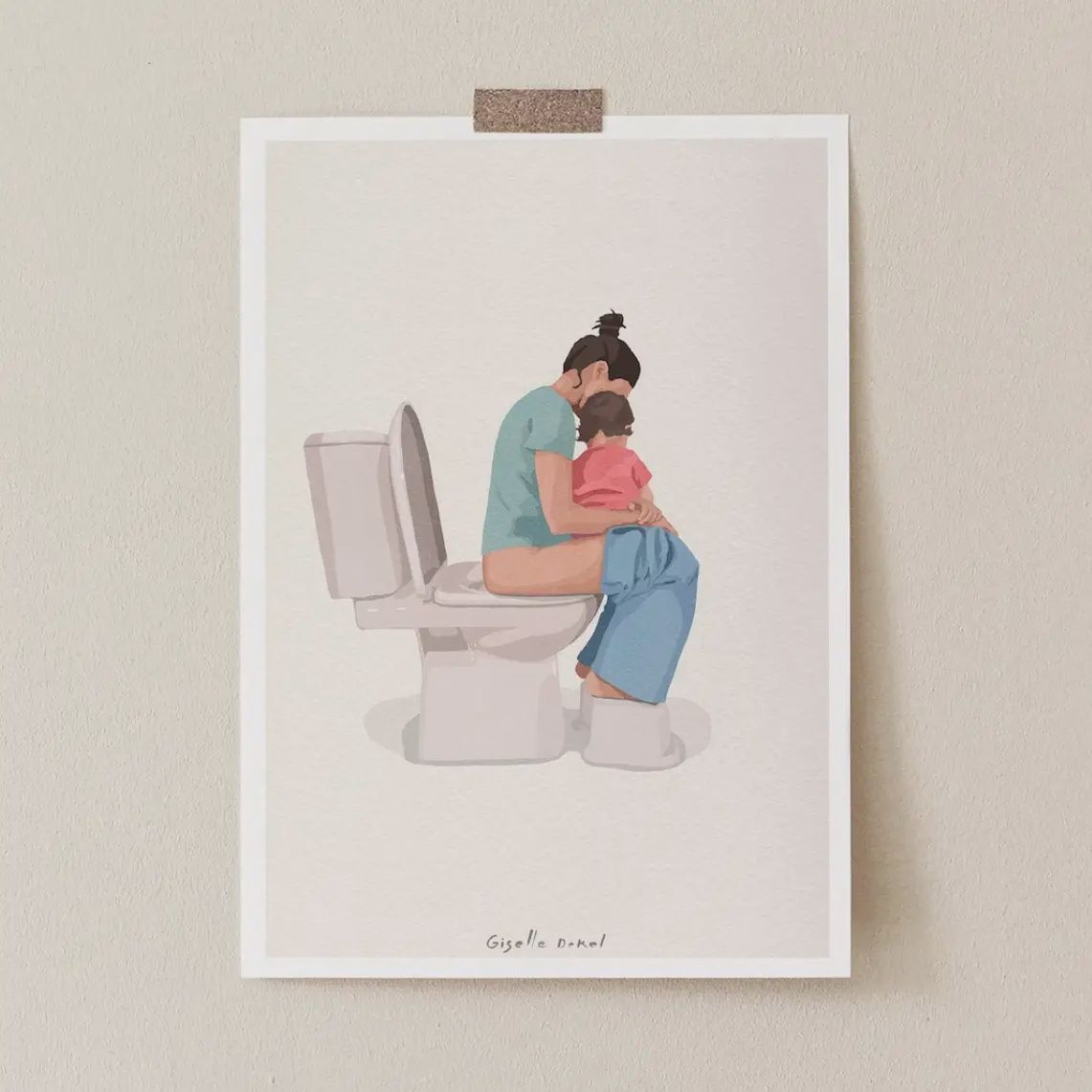 7&quot; x 10&quot; Giselle Dekel Art, Print Name: Mother and Daughter