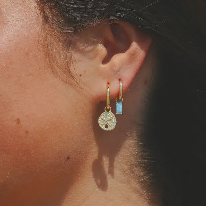 Blue Lagoon Opal Hoops