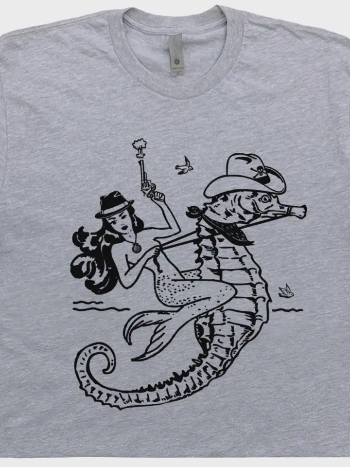Mermaid Shirt Cool Seahorse T-Shirt