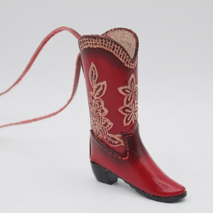 Leather Cowboy Boots Ornament