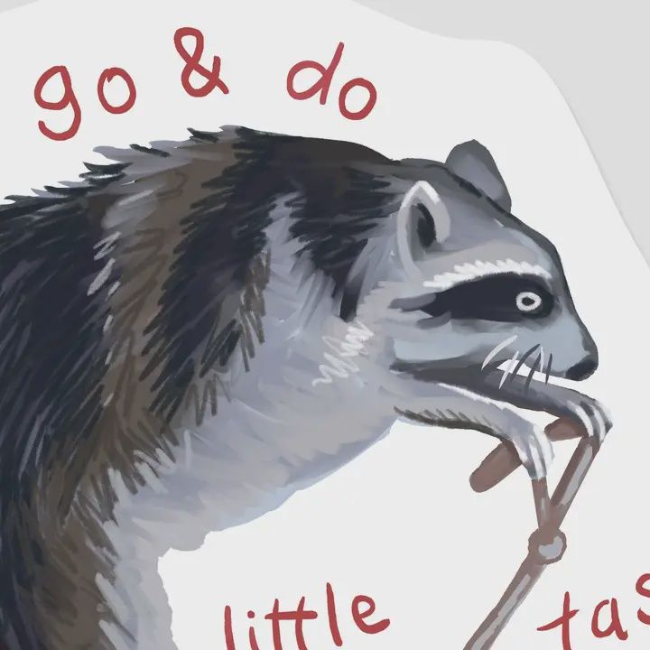 Raccoon On Bike Sticker